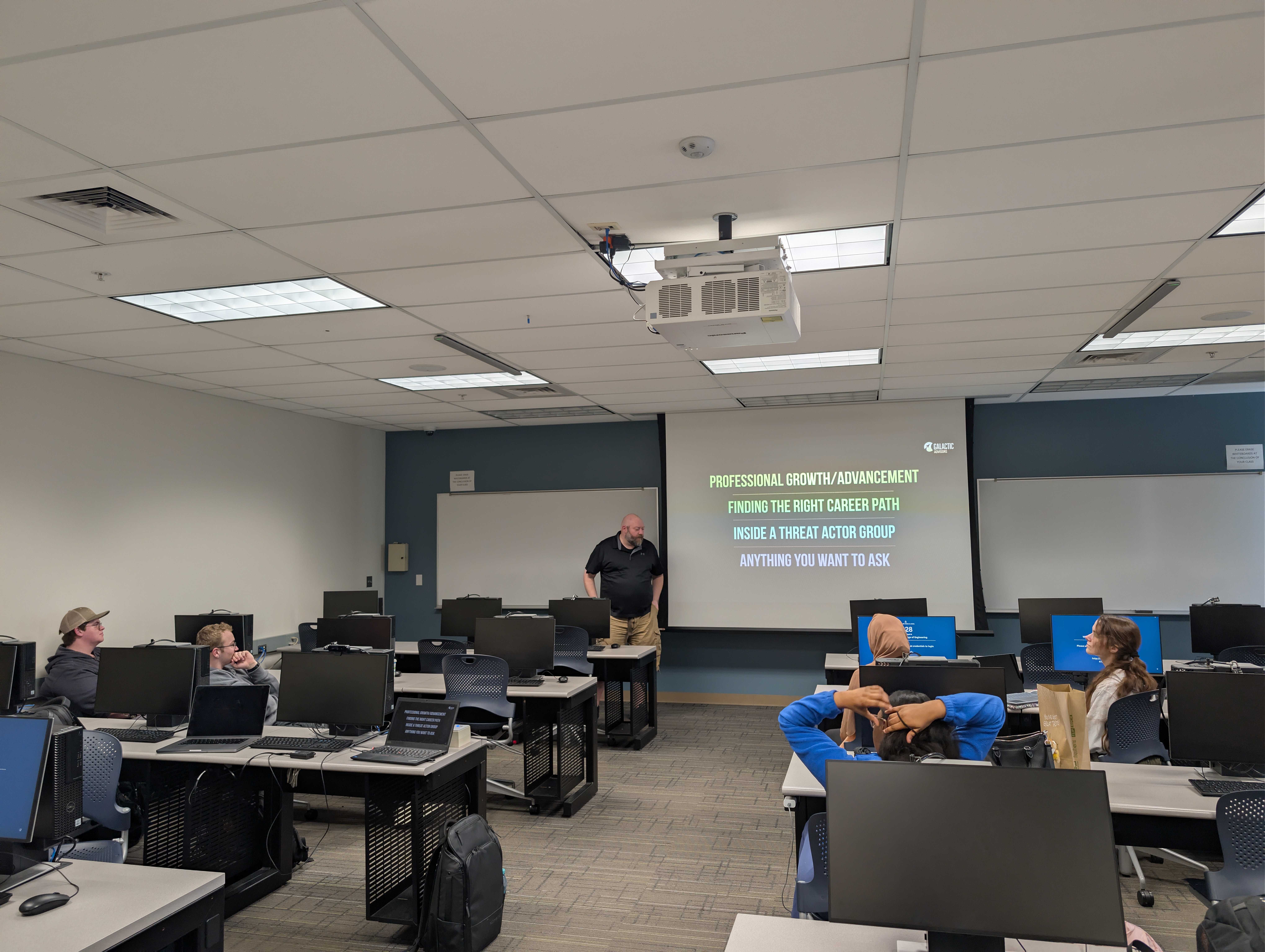 The hackening classroom in session